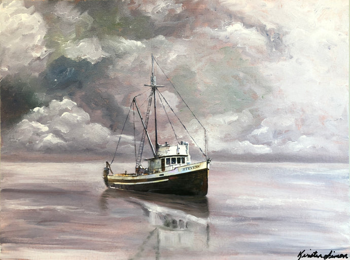 Boat in Misty Water